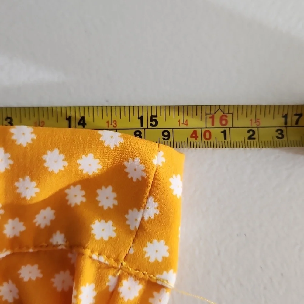 Shein Skirt Long Maxi Floral Golden Yellow Large